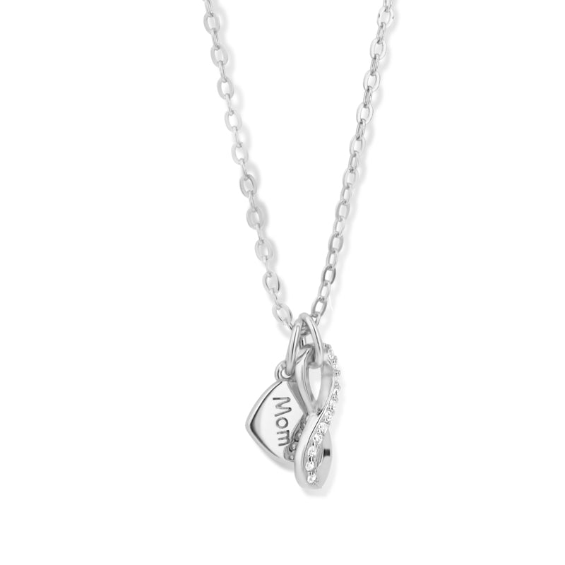 Collier mit Anhänger Infinity und Herz aus Silber