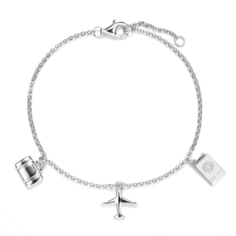 Armband Traveller mit 3 Anhänger aus Silber