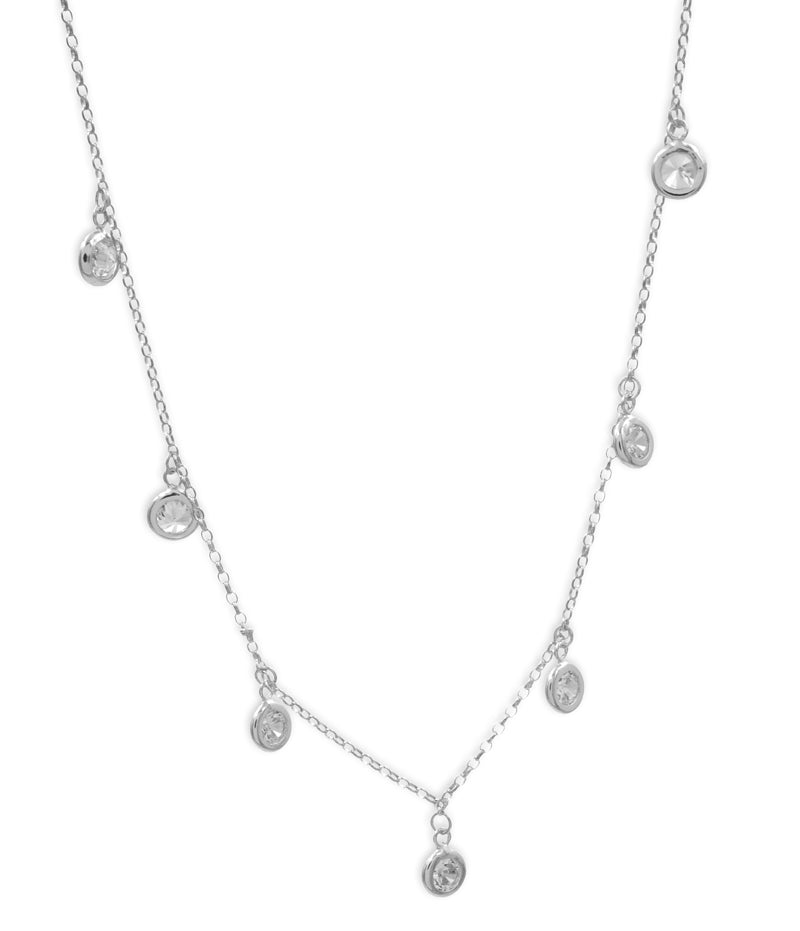 Collier mit 7 Zirkonia aus Silber