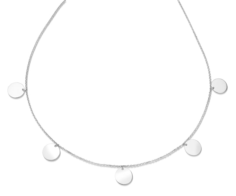 Collier mit 5 Plättchen 10mm aus Silber