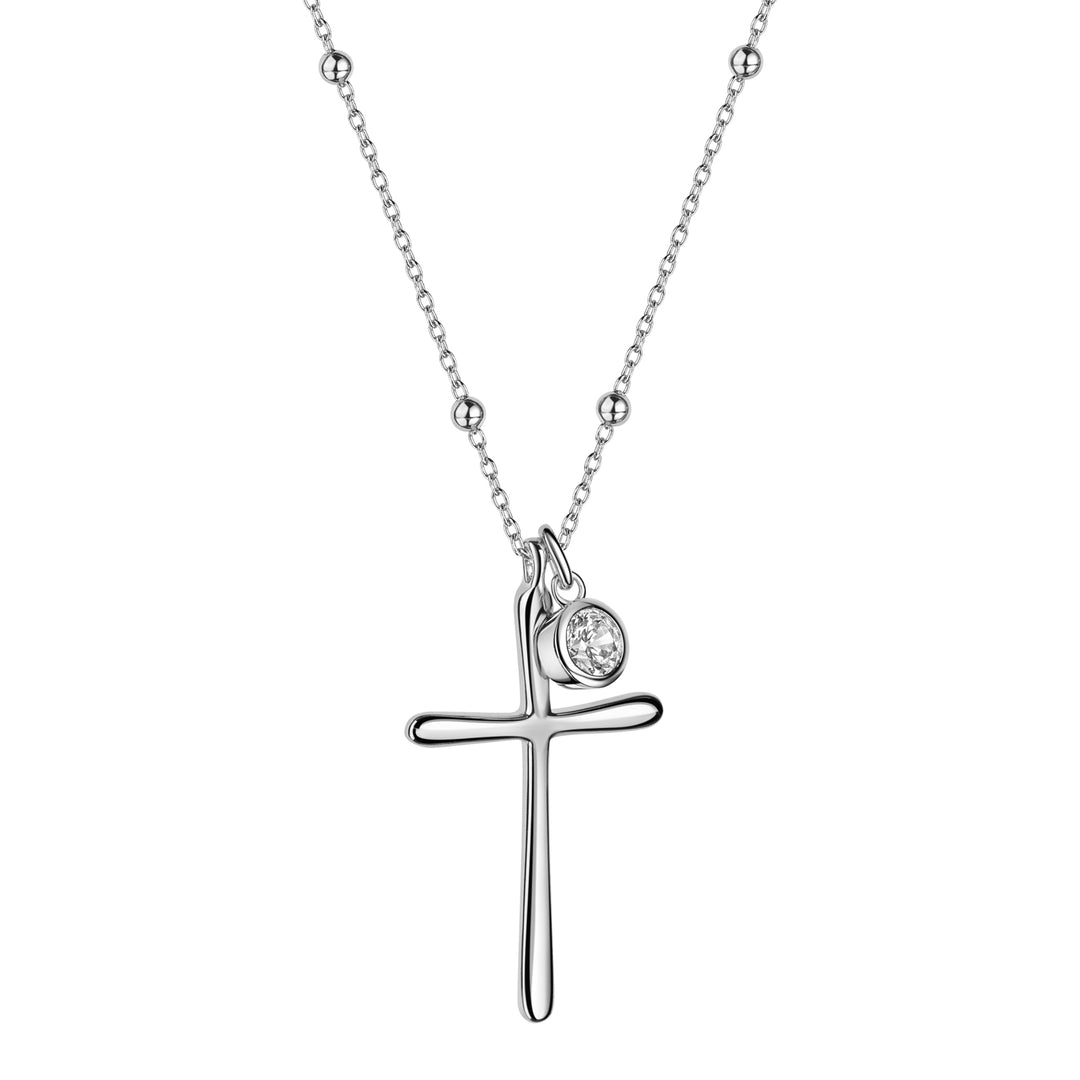 Collier mit Kreuz/Zirkonia aus Silber