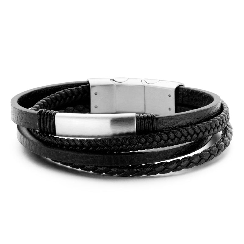 Armband Echt Leder schwarz