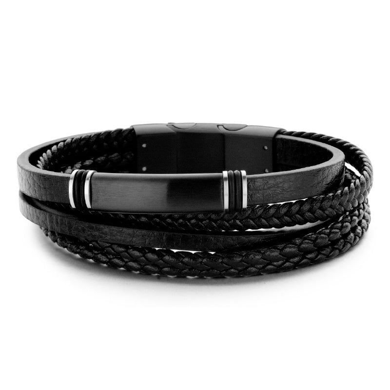 Armband Echt Leder schwarz