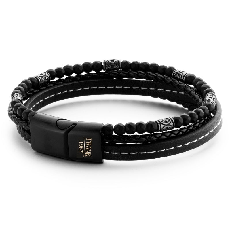 Armband Echt Leder schwarz