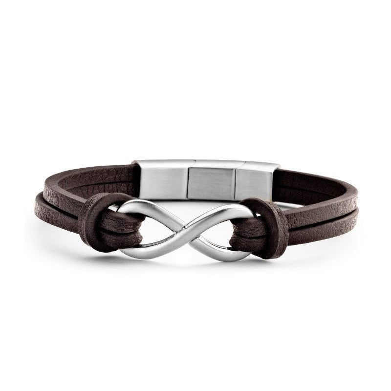 Armband Infinity Echt Leder braun