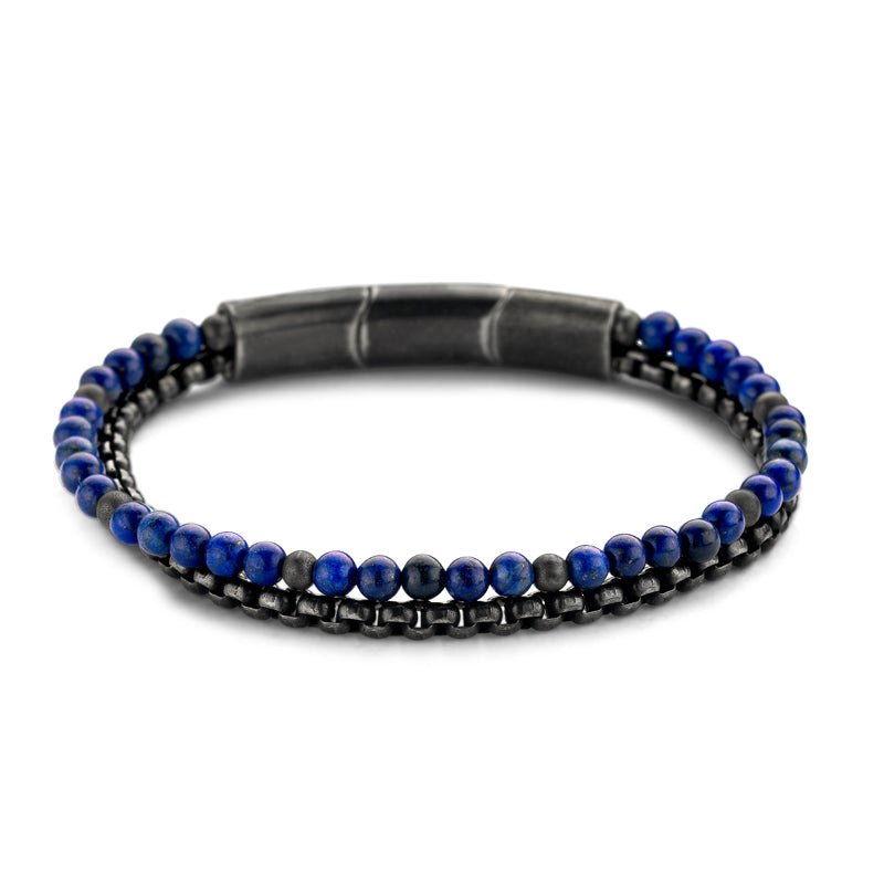 Armband 2-rhg. Lapis 4mm breit