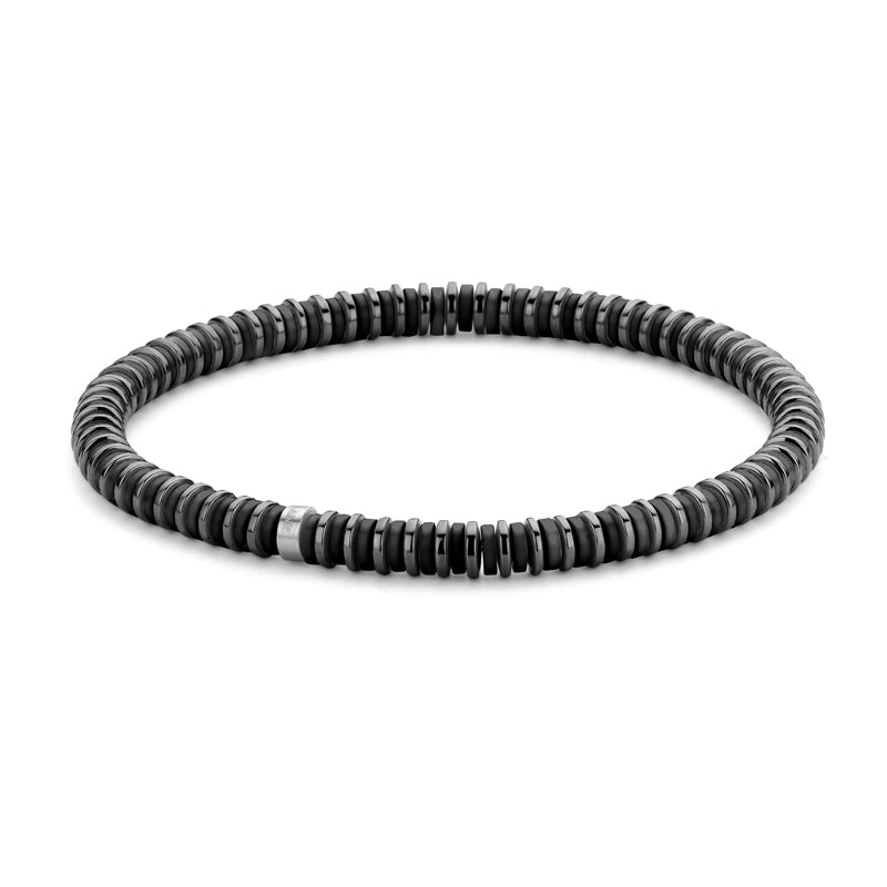 Armband Hämatit/schwarze Steinscheiben 5mm breit