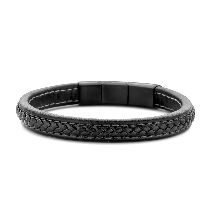 Armband Echtleder schwarz