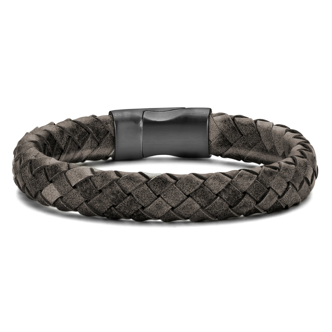 Armband Echtleder grau/braun