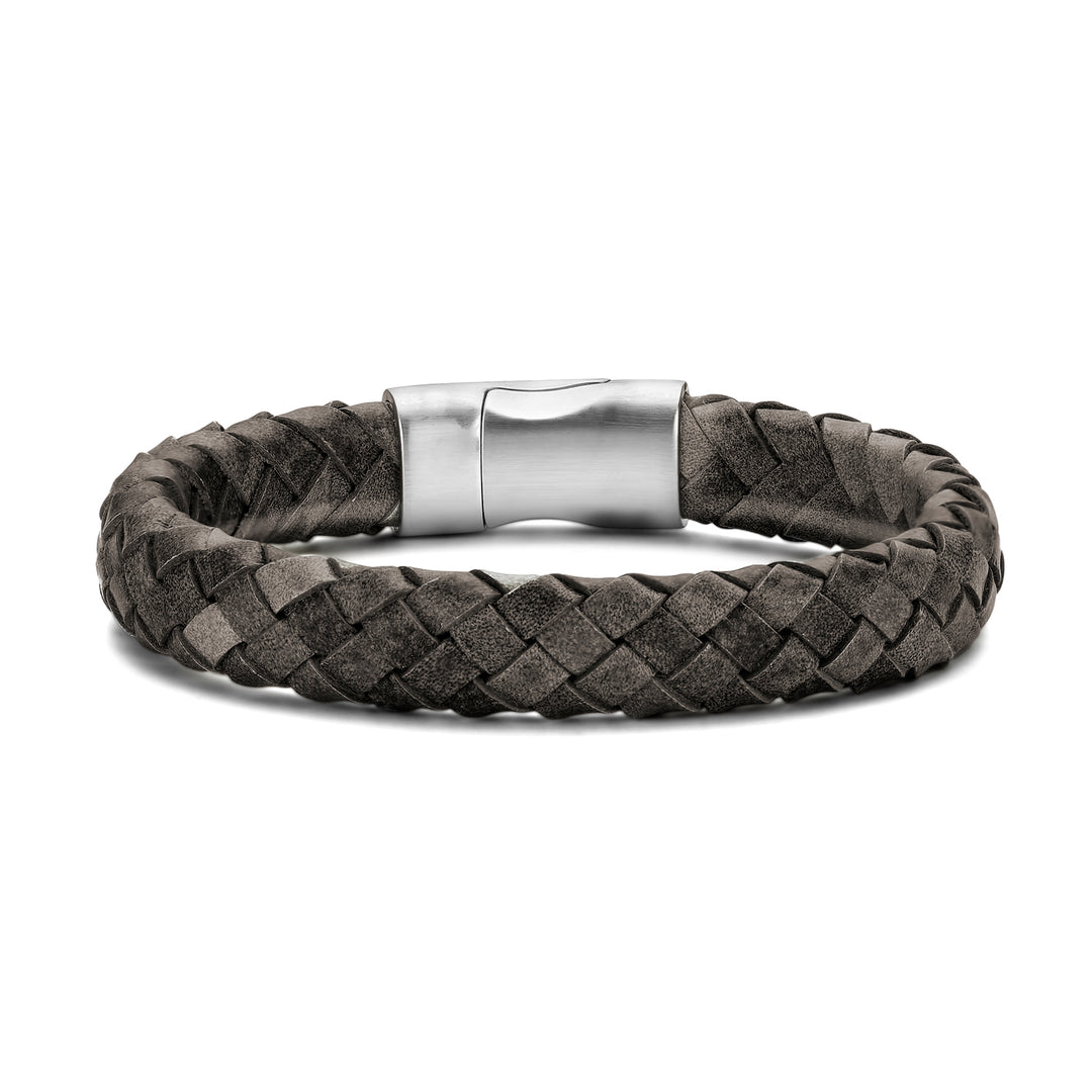 Armband Echtleder braun/grau