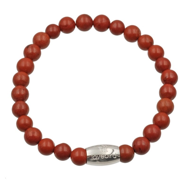 Armband Jaspis rot aus Edelstahl