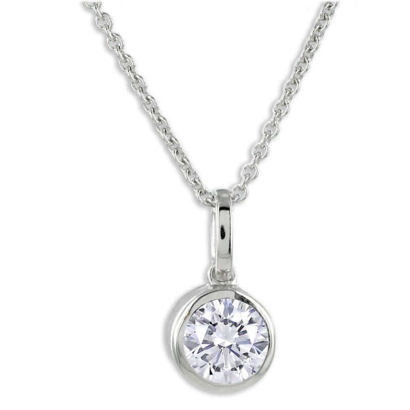 Collier mit Zirkonia 101 Facetten 7mm aus Silber