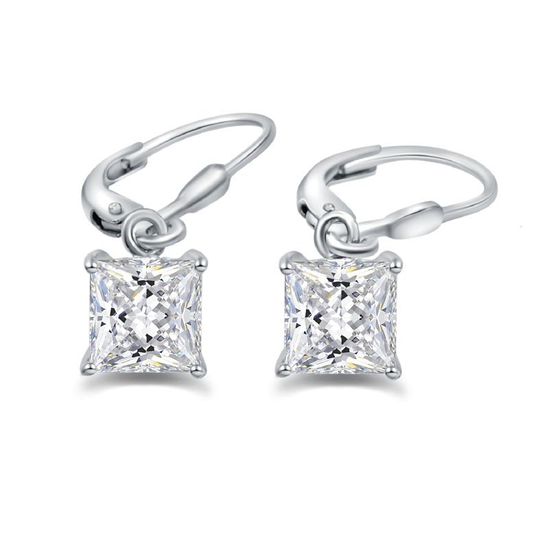 Ohrhänger mit Zirkonia Princess Cut aus Silber