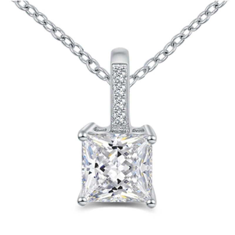 Lovebird Collier mit Zirkonia Princess Cut aus Silber