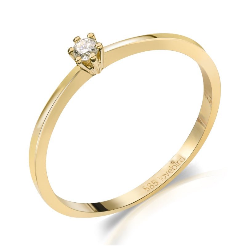 Damenring mit Brillant 0.05 kt. aus Gold