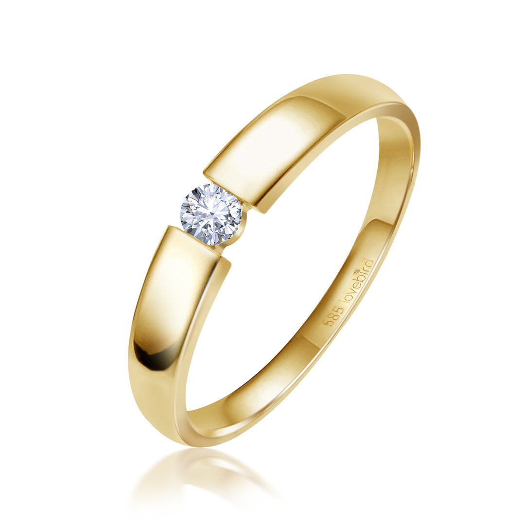 Spannring mit Brillant 0.10 kt. aus Gold