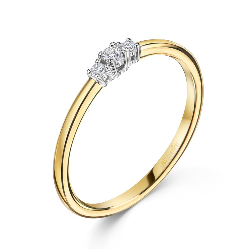 Damenring mit Brillant 0.09 kt. aus Gelbgold