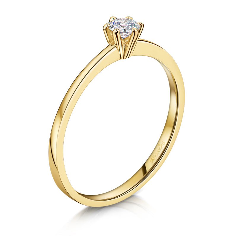 Damenring mit Brillant 0.20 kt. aus Gelbgold