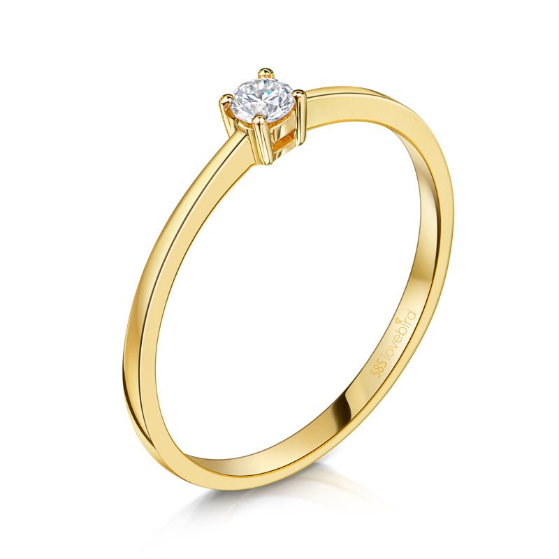 Damenring mit Brillant 0.05 kt. aus Gelbgold