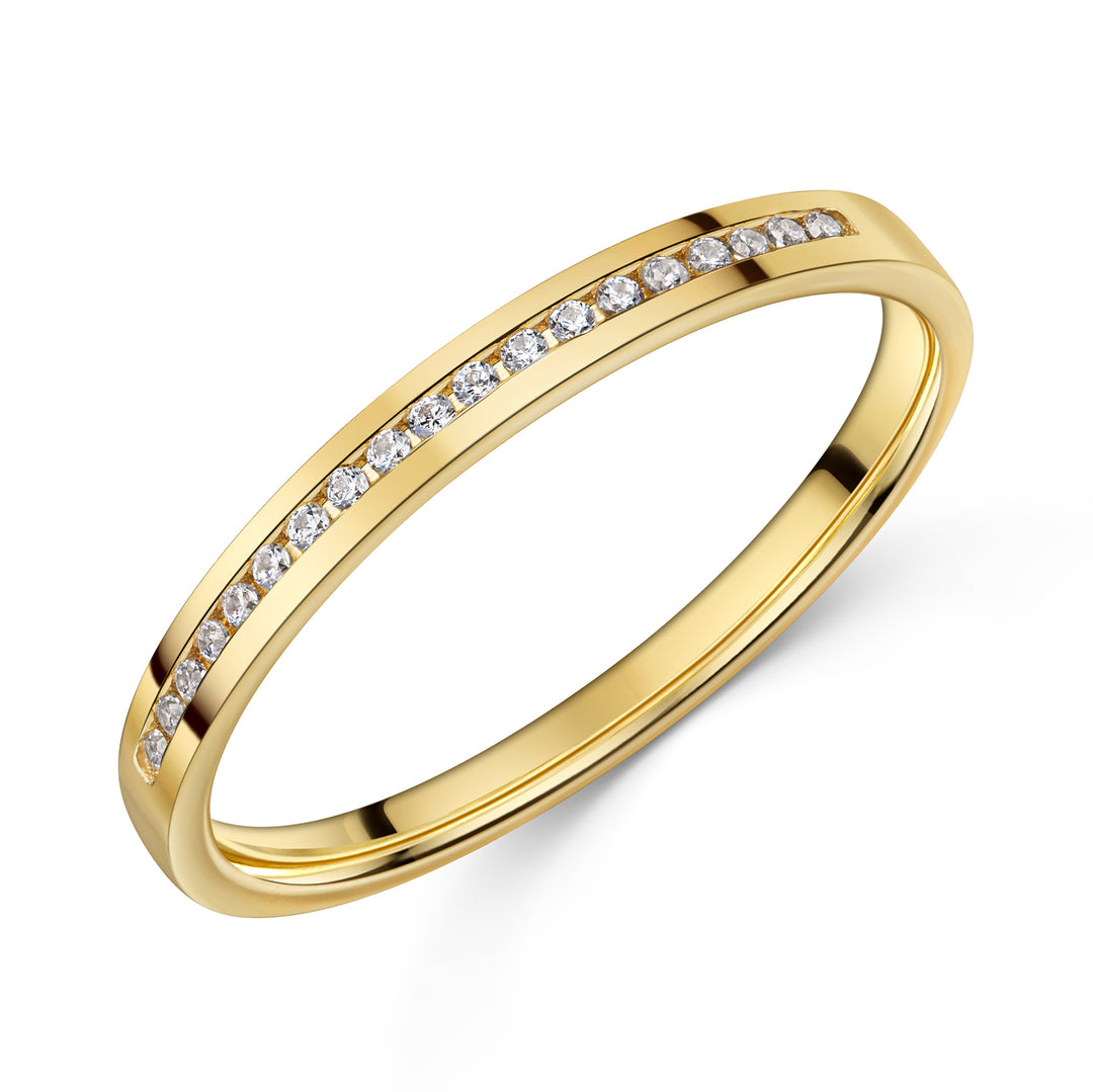 Memory Ring mit 17 Zirkonia aus Gold