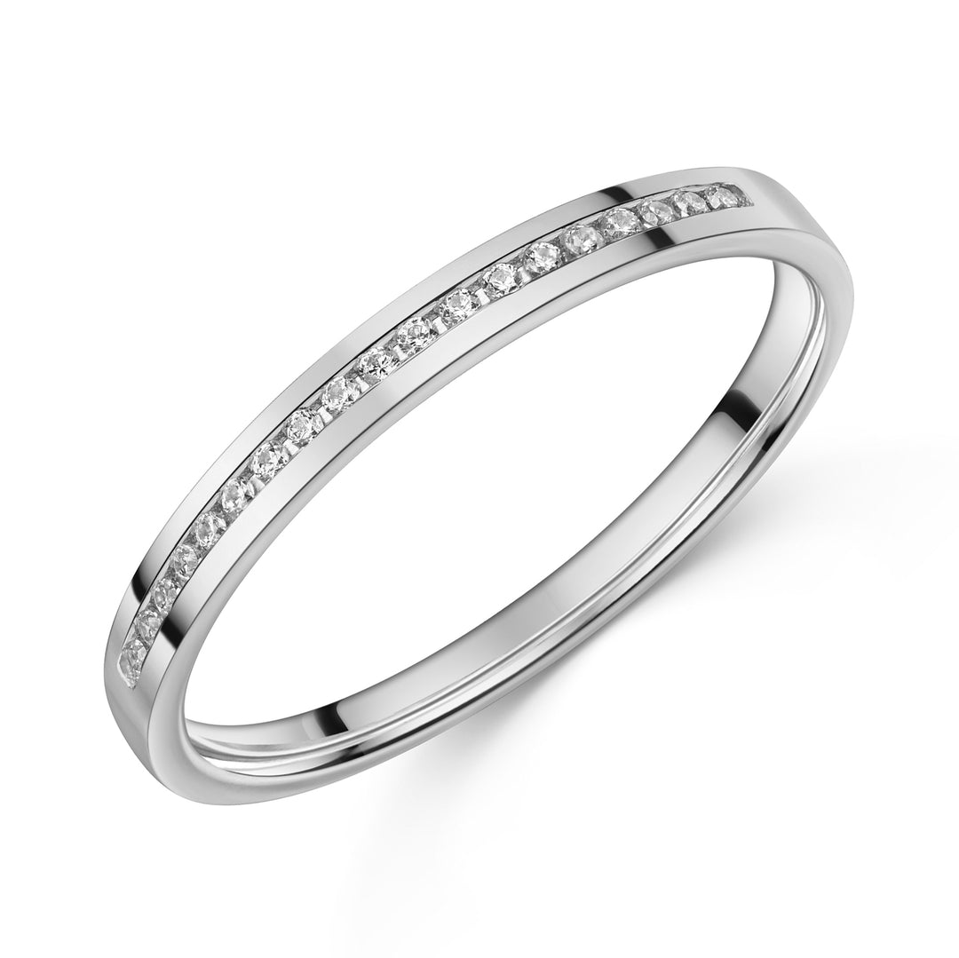 Memory Ring mit 17 Zirkonia aus Weißgold