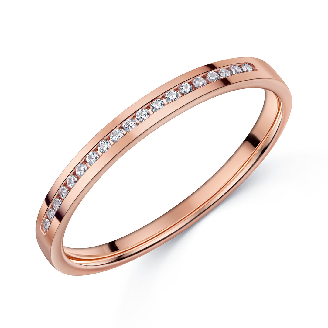 Memory Ring mit 17 Zirkonia aus Roségold