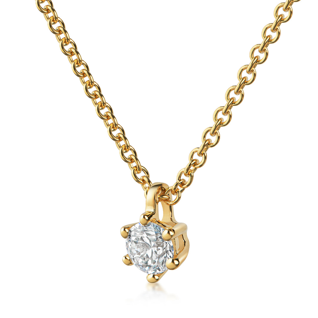 Collier mit Brillant 0.21 kt. aus Gelbgold