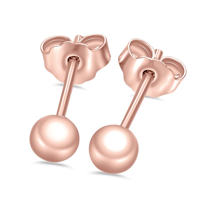 Ohrstecker Kugel 5mm aus Silber rosé vergoldet