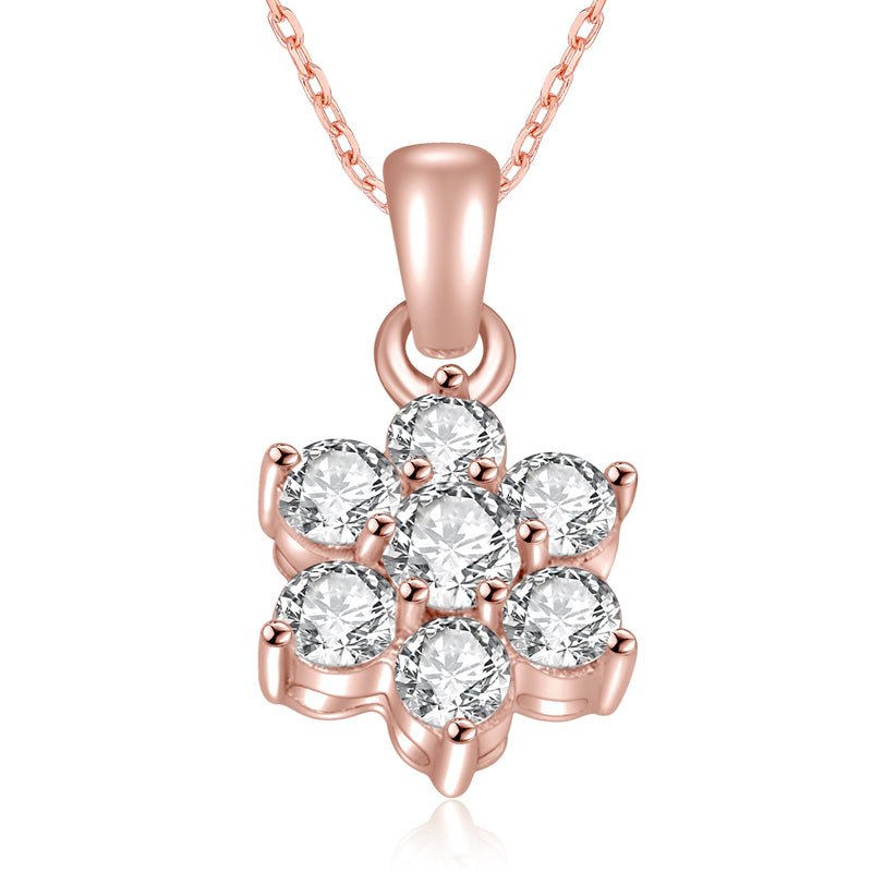 Collier mit 7 Zirkonia aus Silber rosé vergoldet